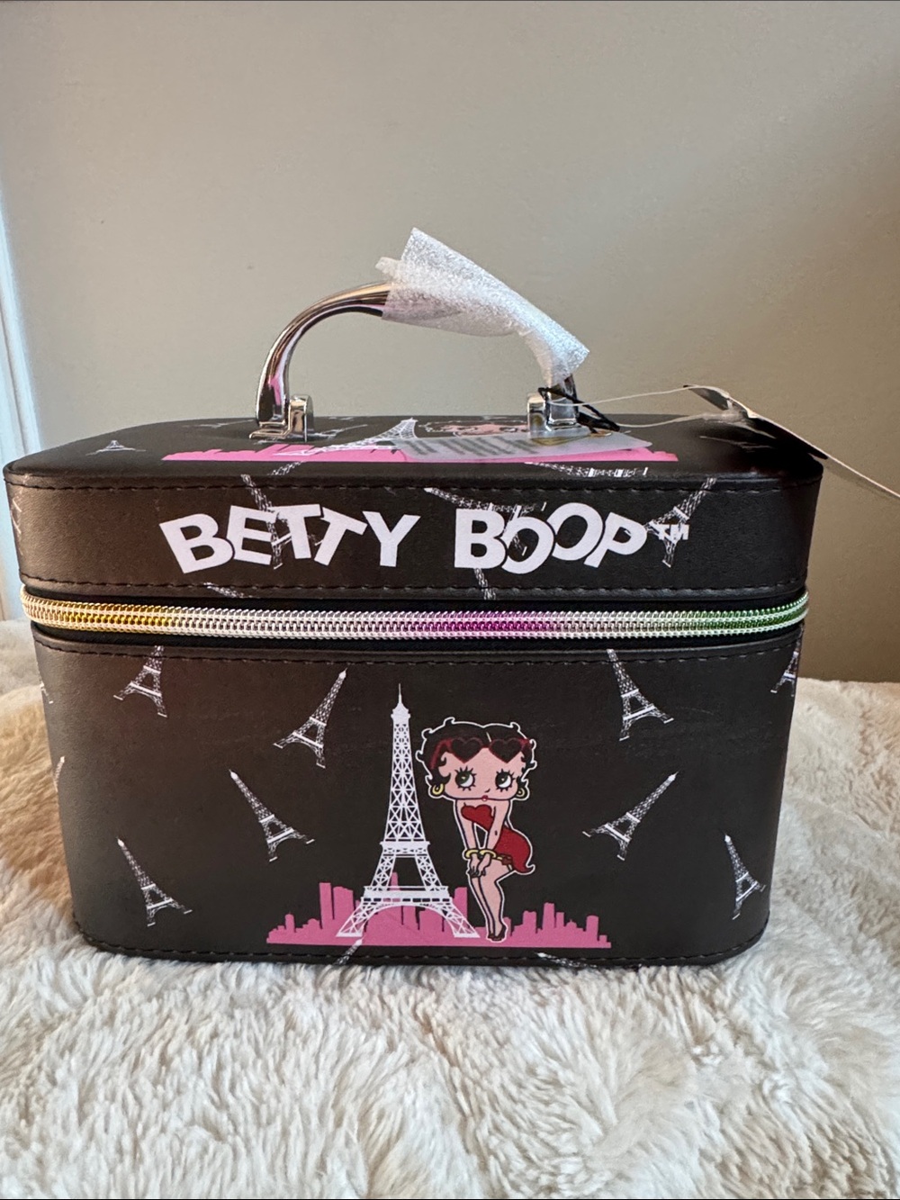 Betty Boop Black & Pink Paris Cosmetic Train Case